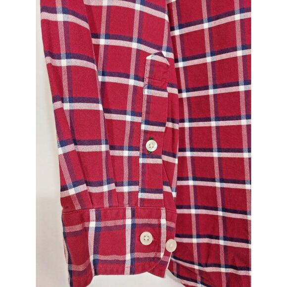 VTG Tommy Hilfiger Mens Shirt Size Large Red Plaid Button Down Crest Logo L/S - Picture 9 of 10